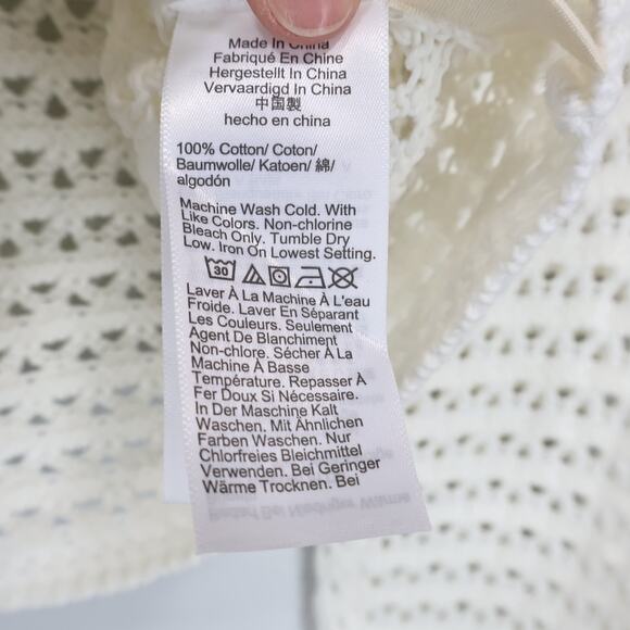 NWT Madewell Open-Stitch Crewneck Cardigan Sweater In Lighthouse Ivory Size XS - Picture 9 of 10